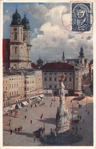 L145 Österreich 1920 Linz a Donau Kaiser Franz Josef-Platz alte Postkarte