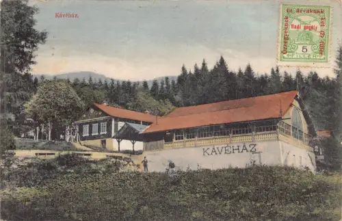 A066 Slowakei 1916 Rozsahegyi Ruzomberok Kavehaz Kaffee 1. Weltkrieg Postkarte