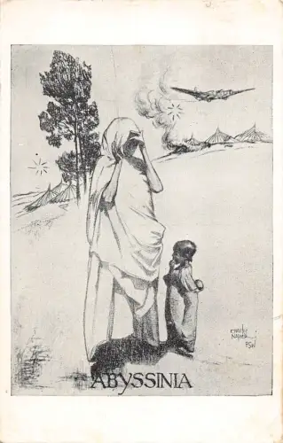 B636 Äthiopien 1951 Abessinien Ureinwohner Mutter Junge Kunst von Charles Napier Postkarte