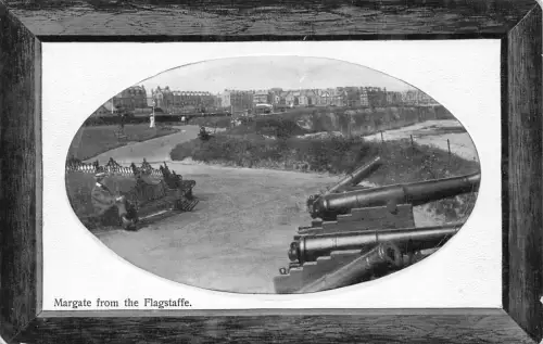 A888 England Margate aus Flagstaffe Kanonen Passepartout 1911 Vintage Postkarte