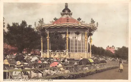 A889 England Bandstand Westcliff on Sea Vintage Postkarte