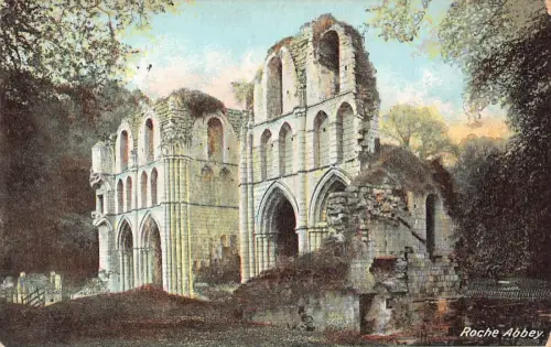 A889 England 1907 Roche Abbey Vintage Postkarte