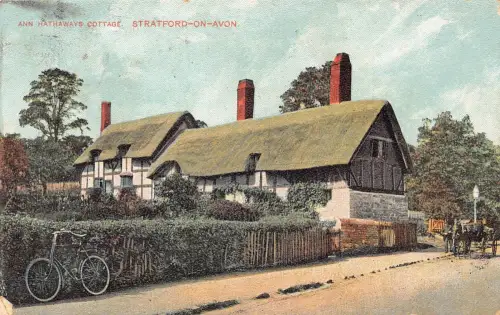 A888 England 1909 Ann Hathaways Cottage Stratford On Avon Fahrrad Postkarte