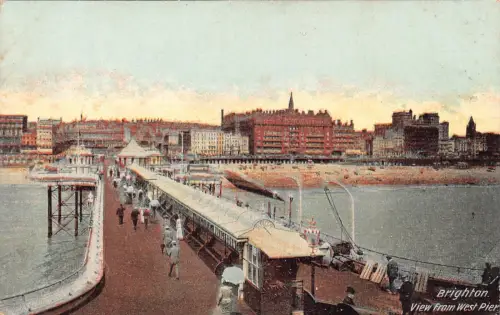 A888 England Brighton Blick vom West Pier Vintage Postkarte