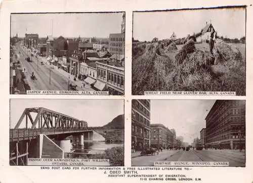 A892 Kanada Mehrfachansicht Brücke Fort William Jasper Avenue Weizenklee Postkarte