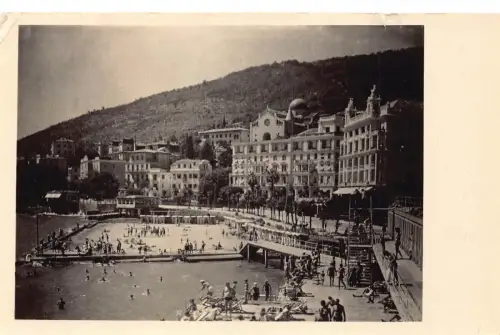 Kroatien 1953 Opatija Beach Resort RPPC Vintage Postkarte
