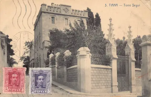 Spanien 1927 Tiana Torre Segui Vintage Postkarte