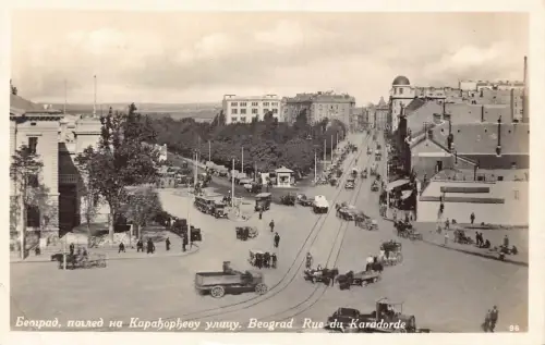 Serbien 1931 Belgrad Karadore Straßenwagen LKW Oldtimer RPPC Postkarte