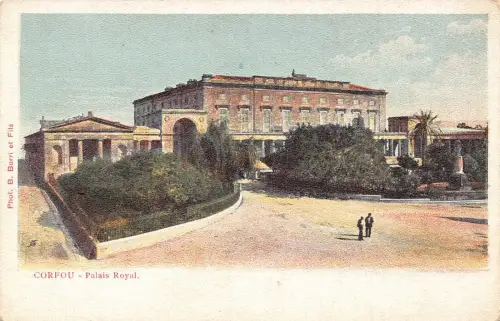 L329 Griechenland Korfu Königspalast Vintage Postkarte
