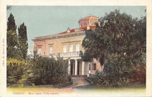 L329 Griechenland Korfu Mon Repos Königliche Villa Vintage Postkarte