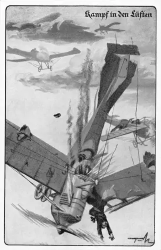 L018 Deutschland Luftflotte 1. Weltkrieg Schlacht am Himmel Flugzeug Vintage Postkarte