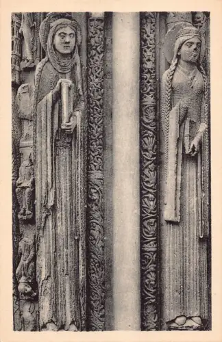 A084 Frankreich Chartres Kathedrale Reine de Juda Portail Königliche Skulpturen Postkarte