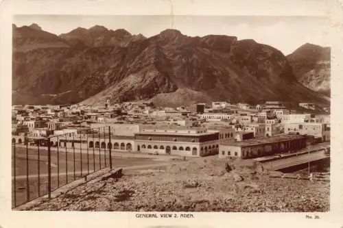A900 Jemen General View 2 Aden RPPC Vintage Postkarte