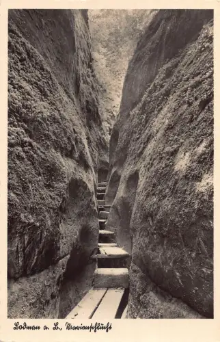 L339 Deutschland Bodman a B Marienschlucht Treppe zwischen Klippen RPPC Postkarte