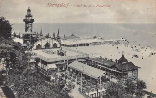 A901 Deutschland 1908 Heringsdorf Strand Casino u Familienbad AK