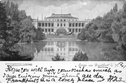 A901 Deutschland 1899 Zoo Garten Gruss aus Frankfurt a M Postkarte