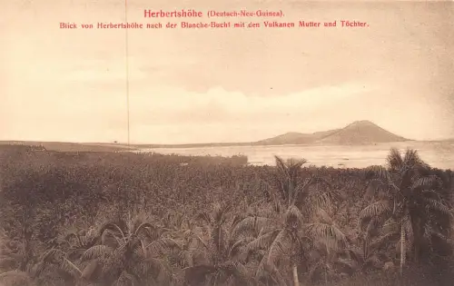 B643 Papua-Neuguinea Herbertshöhe nach Blanche Bucht den Vulkanen AK