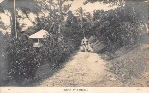 B643 Papua-Neuguinea Szene in Samarai Ureinwohner Männer ethnische Postkarte