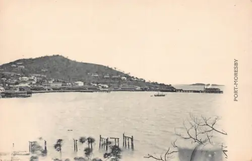 B642 Papua Neuguinea Hafen Moresby Gesamtansicht Vintage Postkarte