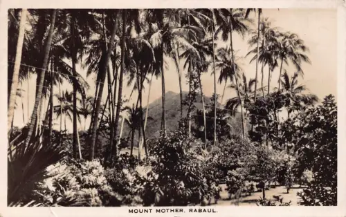 B642 Papua Neuguinea 1935 Mount Mother Rabaul RPPC Vintage Postkarte