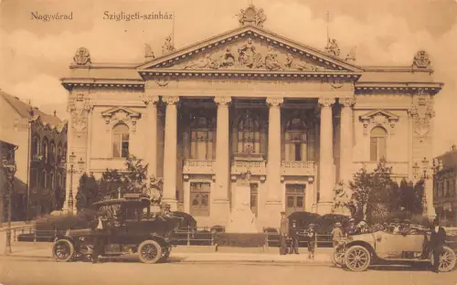 L510 Rumänien Nagyvarad Oradea Theater Auto Autos Oldtimer Postkarte