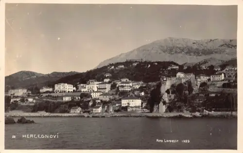 B167 Montenegro Herceg Novi Panorama RPPC Vintage Postkarte