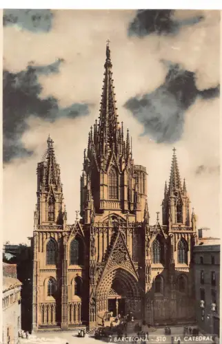 B170 Spanien Barcelona Kathedrale RPPC Vintage Postkarte