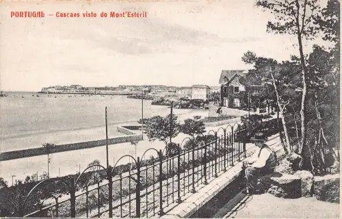 B175 Portugal Cascaes visto do Mont Estoril Ureinwohner Vintage Postkarte