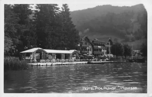 B176 Österreich Hotel Pichl Auhof Mondsee RPPC Postkarte