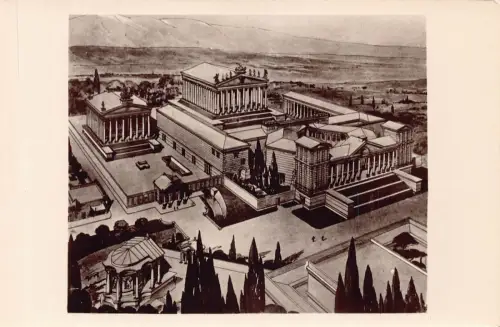 B176 Libanon Baalbek Reproduktion Tempel des Jupiter Bacchus Venus Postkarte