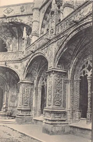 B175 Portugal Lissabon Hieronymus Kloster Vintage Postkarte