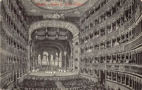 L278 Italien Napoli Neapel Teatro S Carlo Theater Innenraum Vintage Postkarte