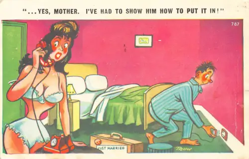 A911 Comic Humor 1976 Ja, Mutter ich hatte ihm zeigen wie man es in Postkarte steckt