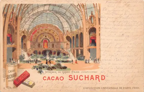 Werbung Schokolade Suchard 1901 Frankreich Grand Palais Expo Paris Postkarte B978