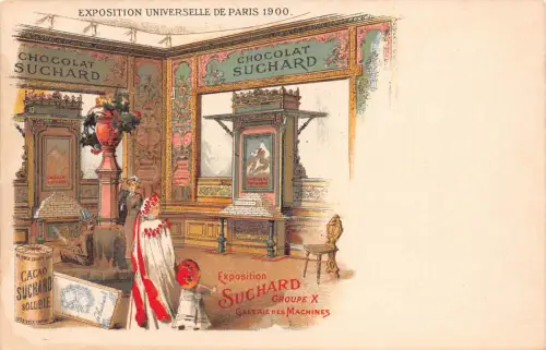 Werbung Schokolade Suchard Galerie Frankreich Paris 1900 Ausstellung Postkarte B978