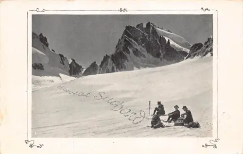 Werbung Schokolade Suchard Schweiz 1908 Bergsteiger Schnee Postkarte B978