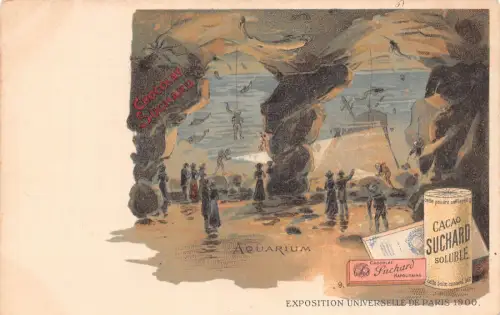 Werbung Schokolade Suchard Frankreich Expo Paris Aquarium 1900 Postkarte B978