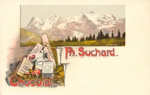 Werbung Schokolade Suchard Schweiz Wengernalp Postkarte B977