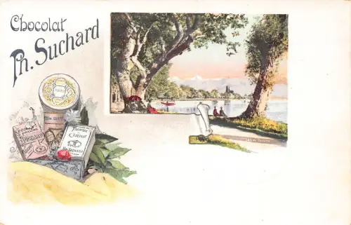 Werbung Schokolade Suchard Schweiz Lac de Thoune Postkarte B977