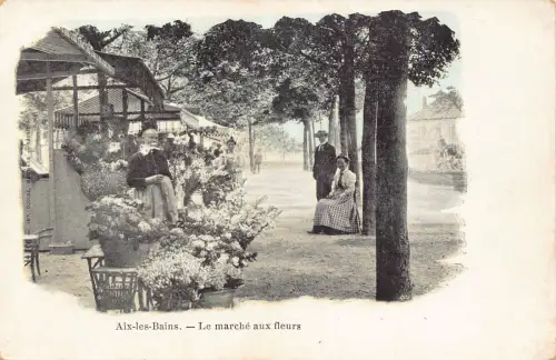 A912 Frankreich Aix-les-Bains Marken aux fleurs Blumen Kaufmannspostkarte