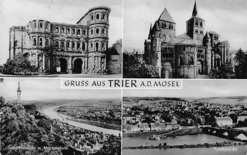 L012 Deutschland Gruss aus Trier Mosel Burgen Vintage Postkarte