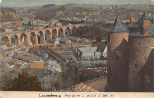 L176 Luxemburg Vue Prise du Palais de Justice Palace Vintage Postkarte