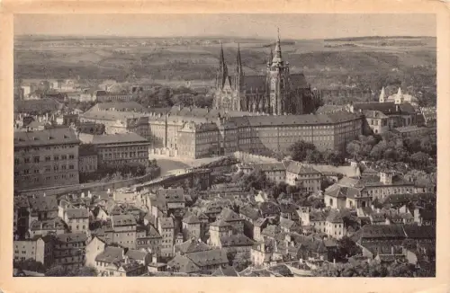 L176 Tschechien Prag Praha Hradschin von Petrin Panoramablick Vintage AK