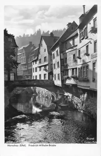 L181 Deutschland Monschau Friedrich-Wilhelm Brücke Vintage Postkarte