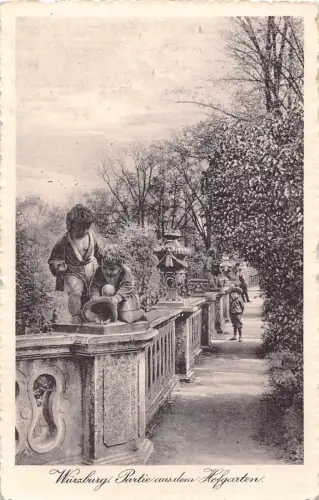 L182 Deutschland 1914 Würzburg Partie aus dem Hofgarten spielende Kinder Postkarte