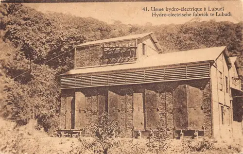 Belgisch-Kongo Wasserkraftwerk in Lubudi Industrie Postkarte B980