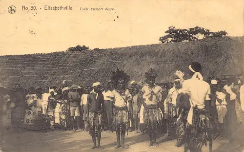 Belgisch Kongo 1921 Lubumbashi Alizabethville Entertainment Natives Postkarte B981