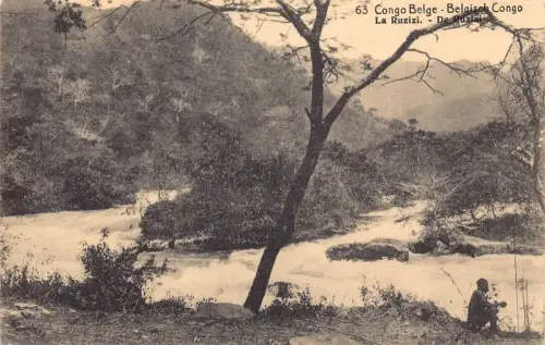 Belgisch Kongo 1919 La Ruzizi Fluss Vintage Postkarte B980
