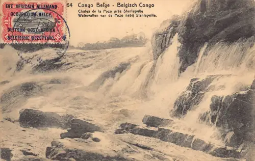 Belgisch Kongo Choto de la Pozo Azul Wasserfall Vintage Postkarte B980