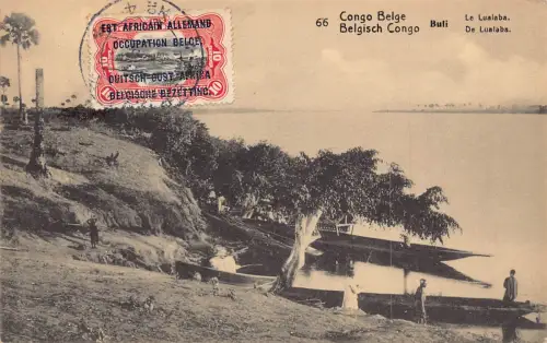 Belgisch Kongo Buli De Lualaba Boote Ureinwohner Vintage Postkarte B980